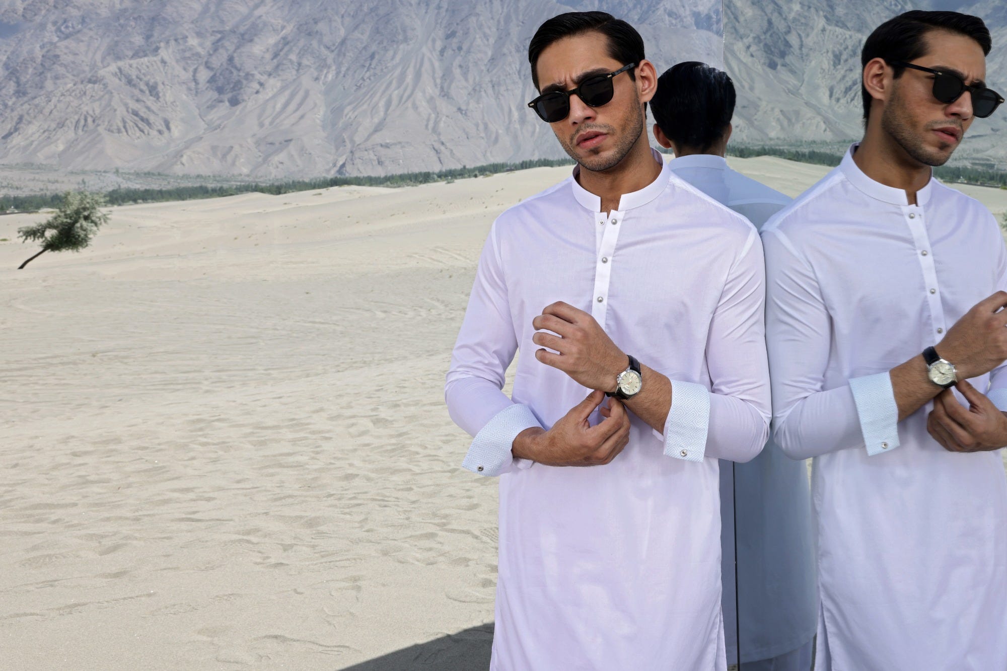 JORDAN - WHITE COTTON KAMEEZ SHALWAR