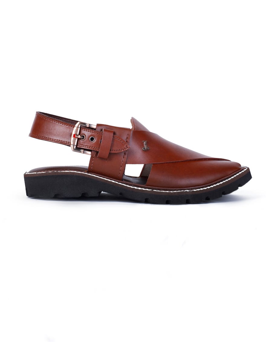 Brown Trendy Peshawari Chappal | Jjfw-Jpc-024