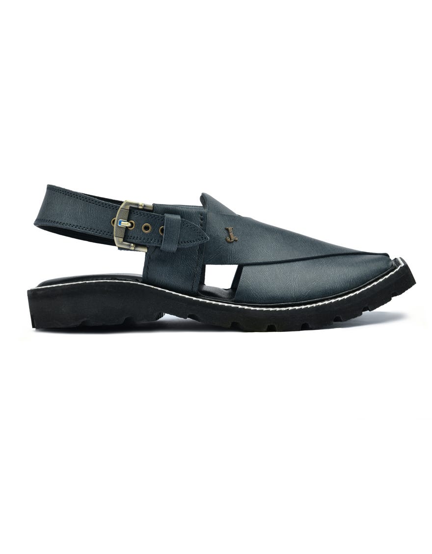 Grey Trendy Peshawari Chappal | Jjfw-Jpc-025-Po