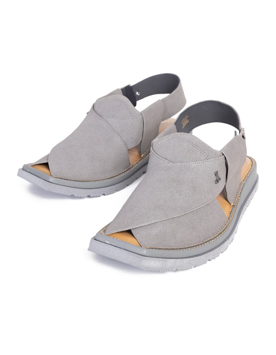 GREY PLAIN PESHAWARI SANDALS