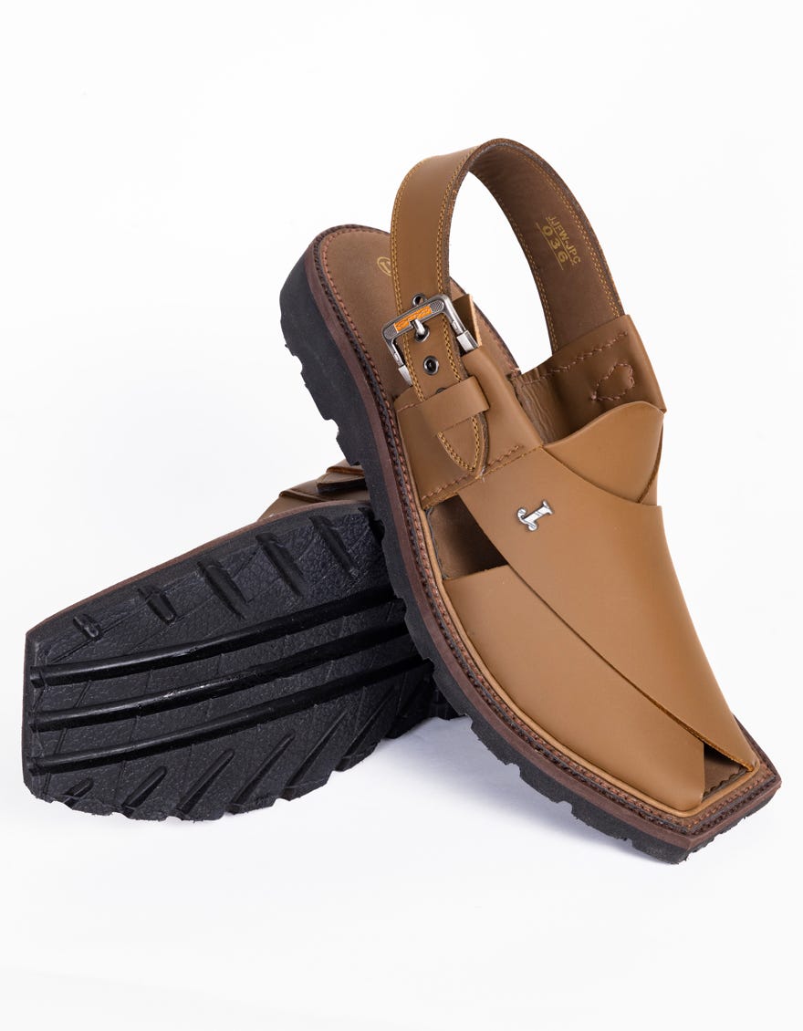 CAMEL BROWN PLAIN TRENDY PESHAWARI SANDALS