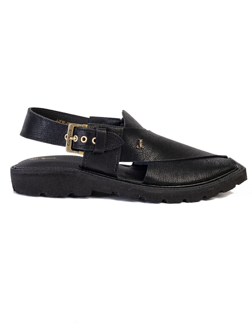 MATT BLACK TRENDY PESHAWARI SANDALS
