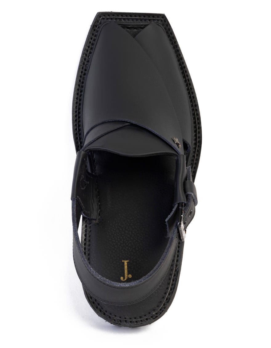 MATT BLACK TRENDY PESHAWARI SANDALS
