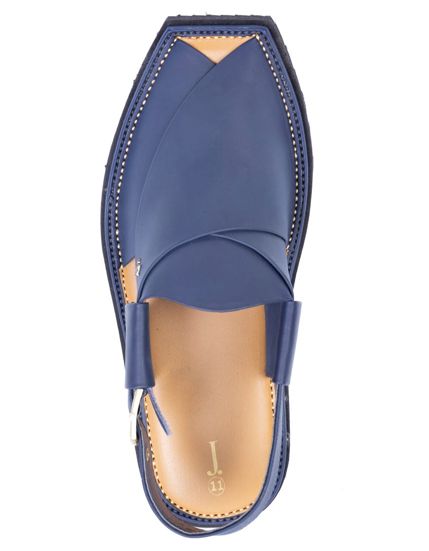 BLUE PLAIN PESHAWARI SANDALS