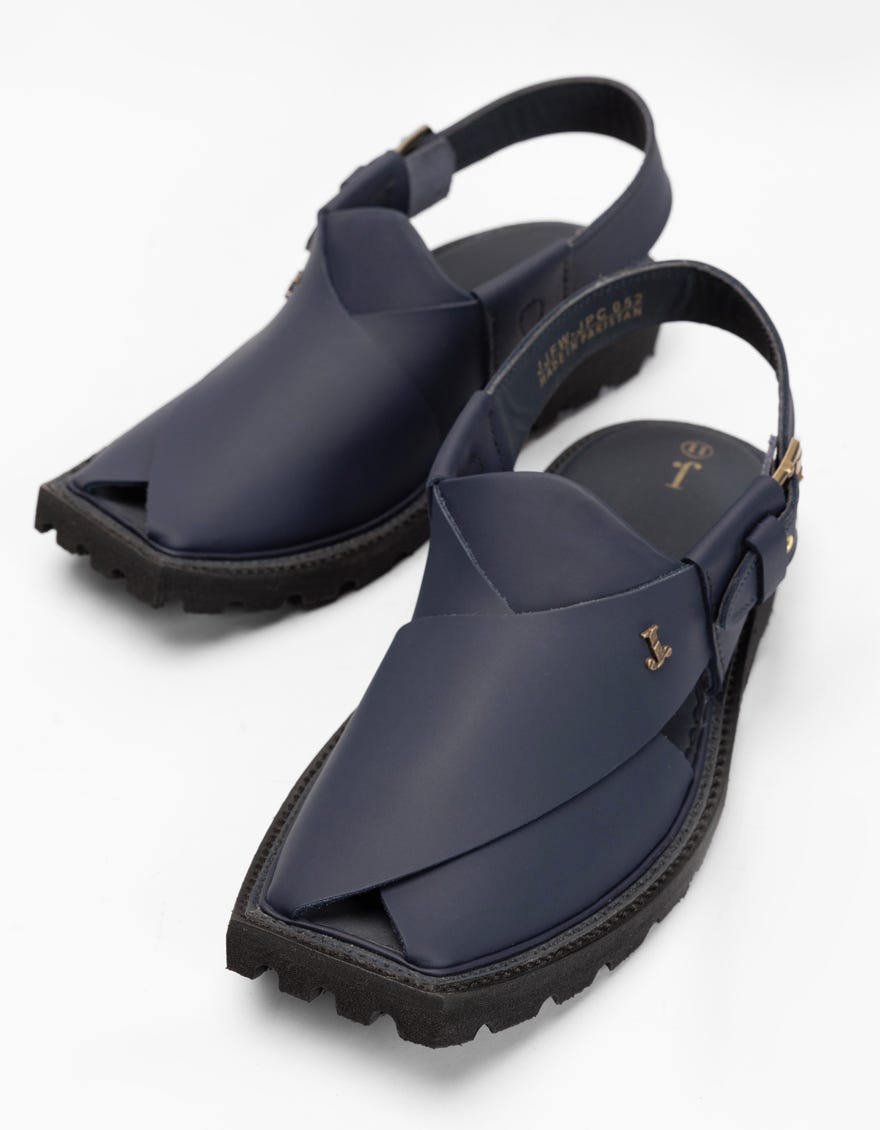 BLUE PLAIN PESHAWARI SANDALS