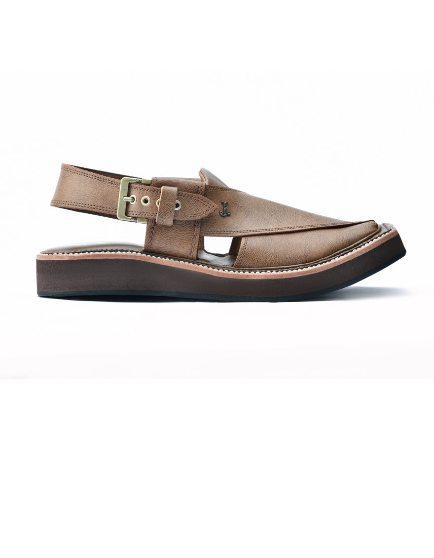 Brown Trendy Peshawari Chappal | Jjfw-Jpc-076-Kc