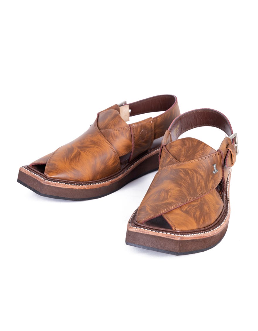 BROWN HIGH CHROME PESHAWARI SANDALS