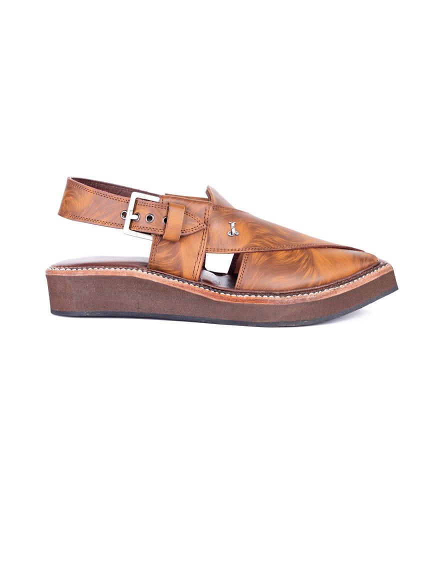 BROWN HIGH CHROME PESHAWARI SANDALS