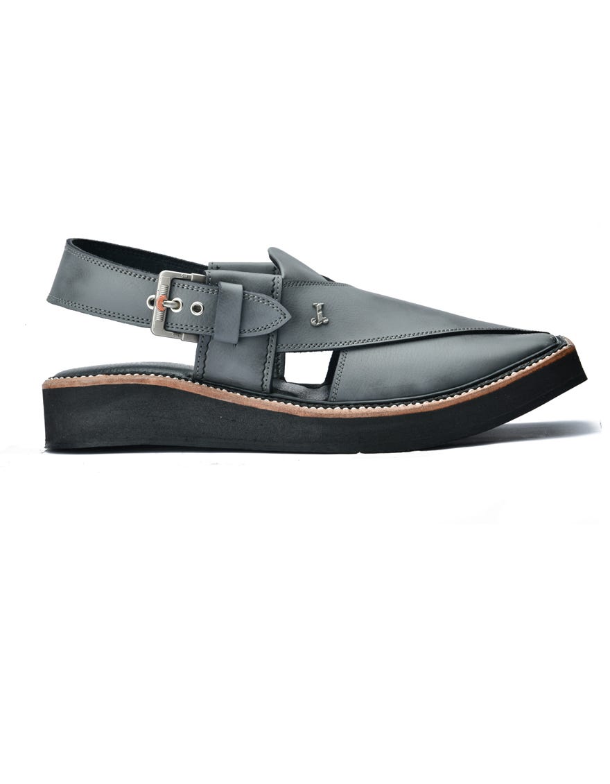 GREY HIGH CHROME PESHAWARI SANDALS