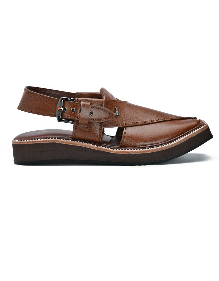 Brown Trendy Peshawari Chappal | Jjfw-Jpc-096