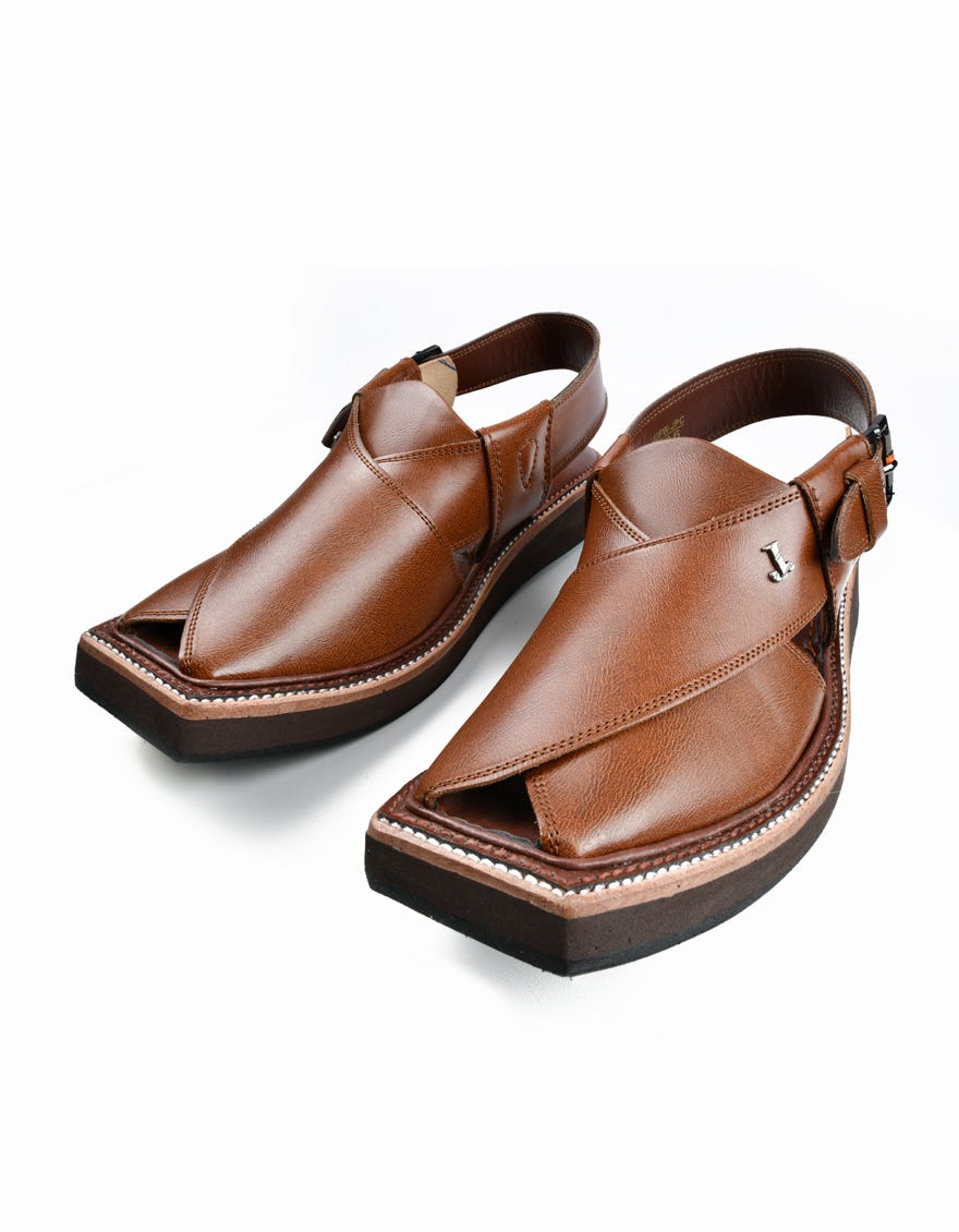 Brown Trendy Peshawari Chappal | Jjfw-Jpc-096