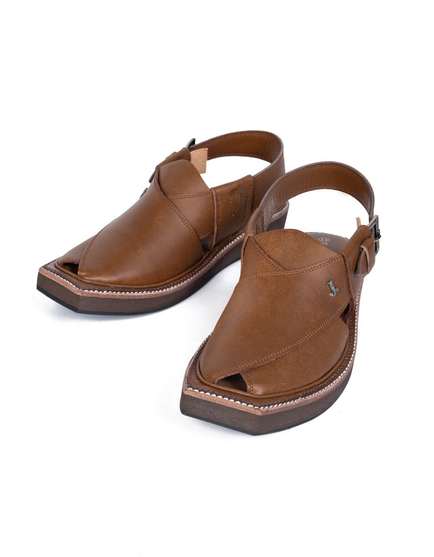 Brown Trendy Peshawari Chappal | Jjfw-Jpc-098
