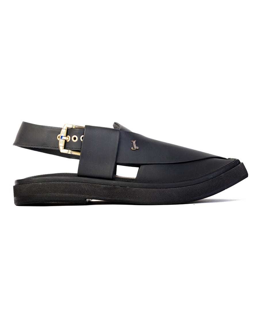 MATT BLACK TRENDY PESHAWARI SANDALS