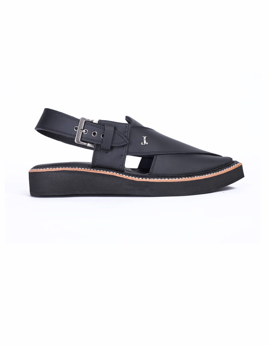 MATT BLACK TRENDY PESHAWARI SANDALS