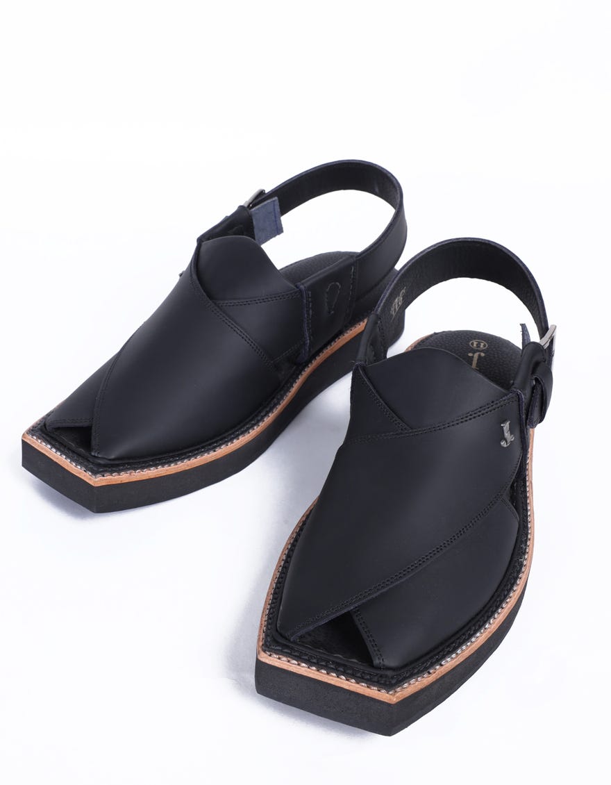 MATT BLACK TRENDY PESHAWARI SANDALS