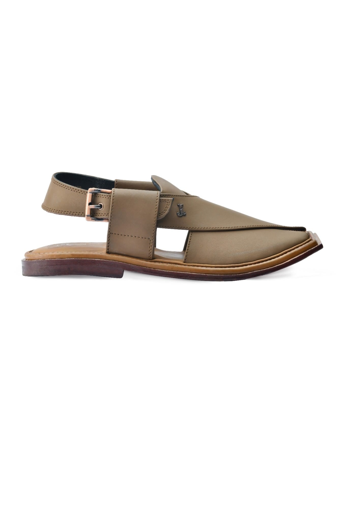 Brown High Chrome Peshawari Chappal | Jjfw-Jpc-11468