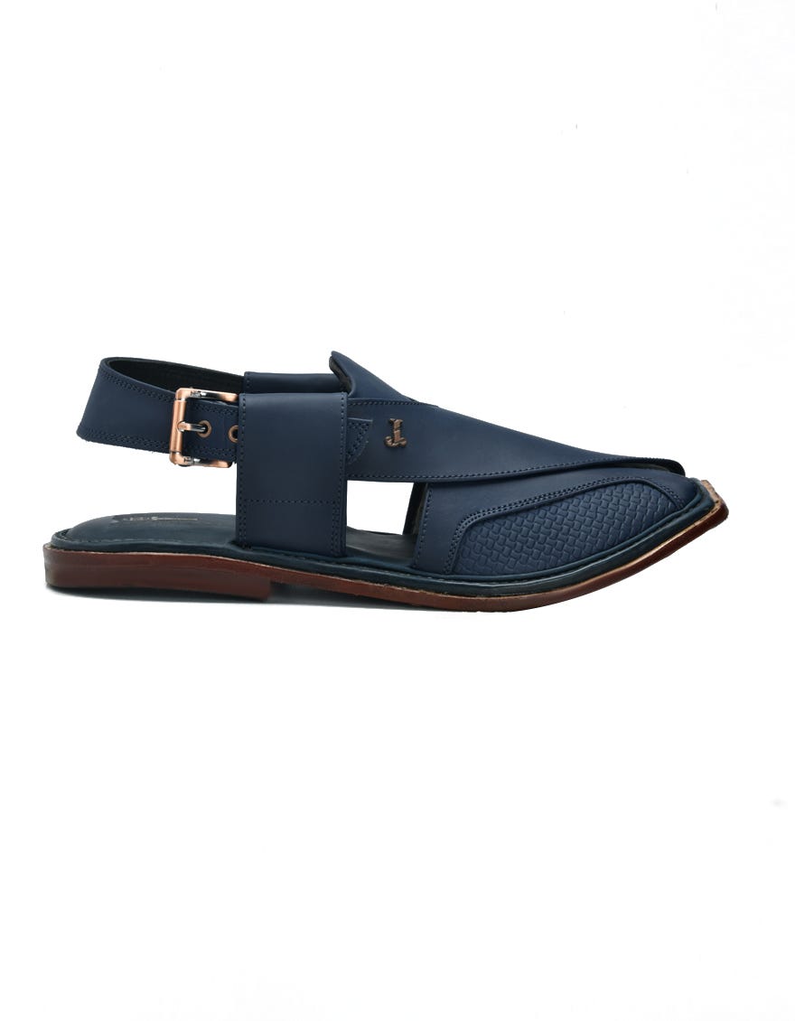 Blue Trendy Peshawari Chappal | Jjfw-Jpc-11469