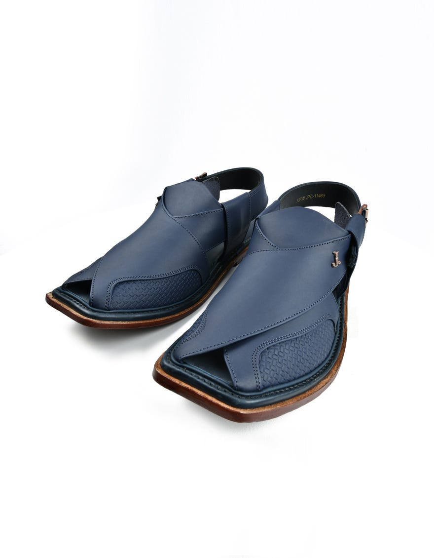 Blue Trendy Peshawari Chappal | Jjfw-Jpc-11469