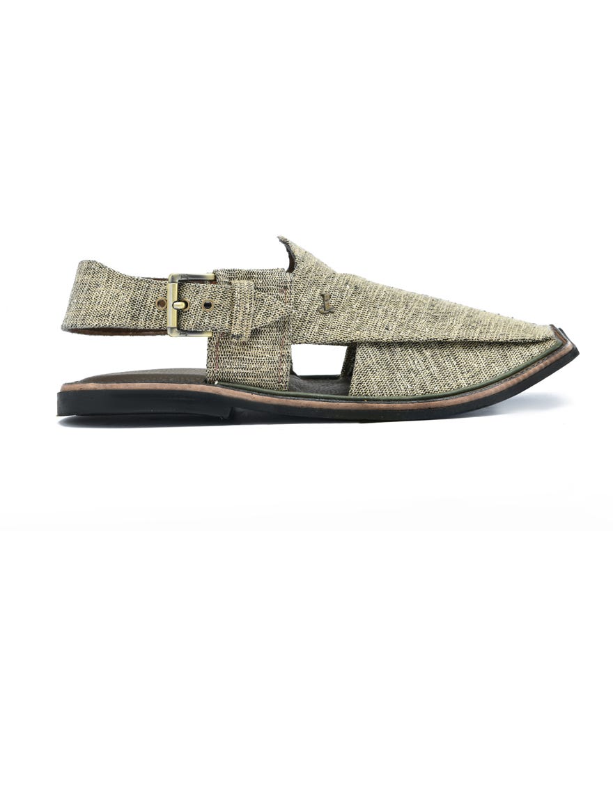 Grey Trendy Peshawari Chappal | Jjfw-Jpc-11496