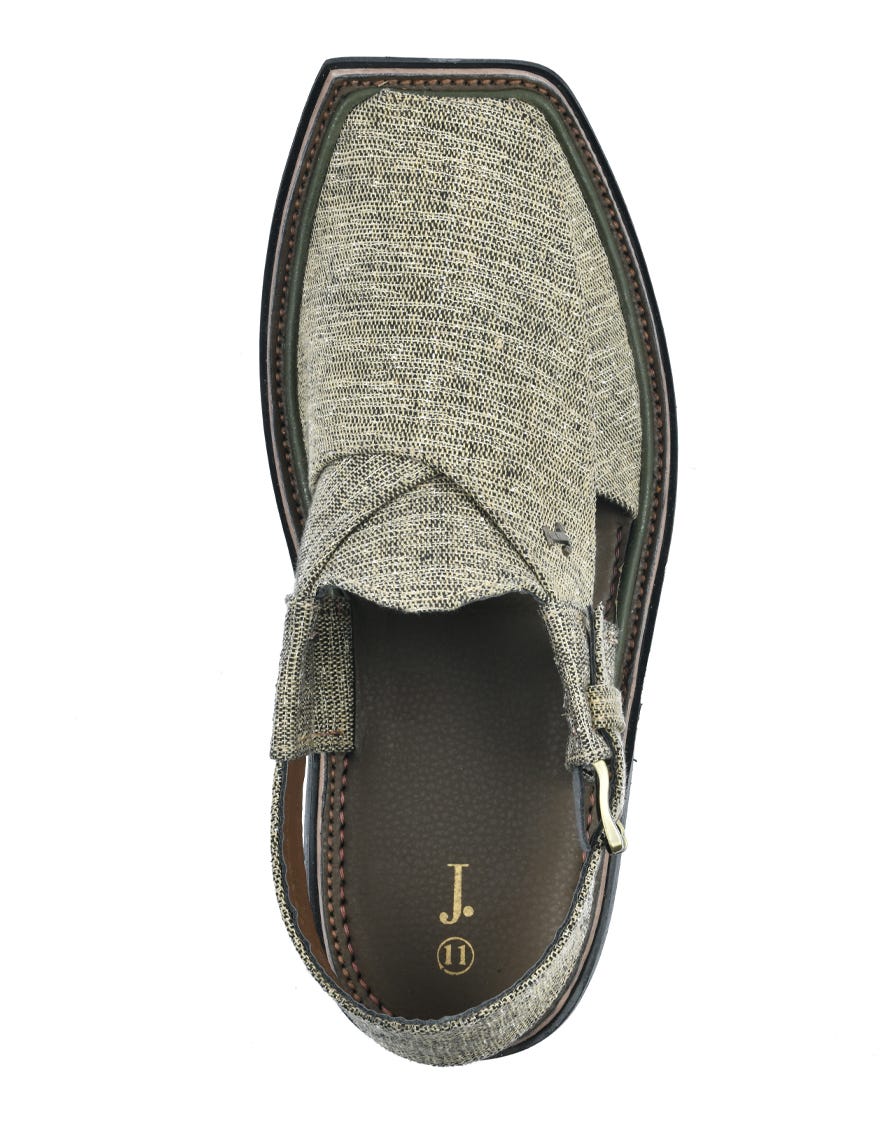 Grey Trendy Peshawari Chappal | Jjfw-Jpc-11496