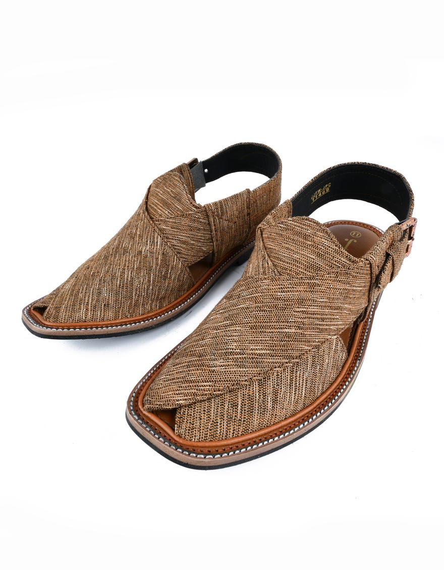 Brown Trendy Peshawari Chappal | Jjfw-Jpc-11469