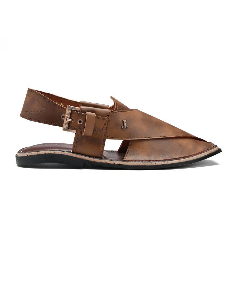 Cinnamon High Chrome Men Peshawari Chappal | Jjfw-Jpc-11480