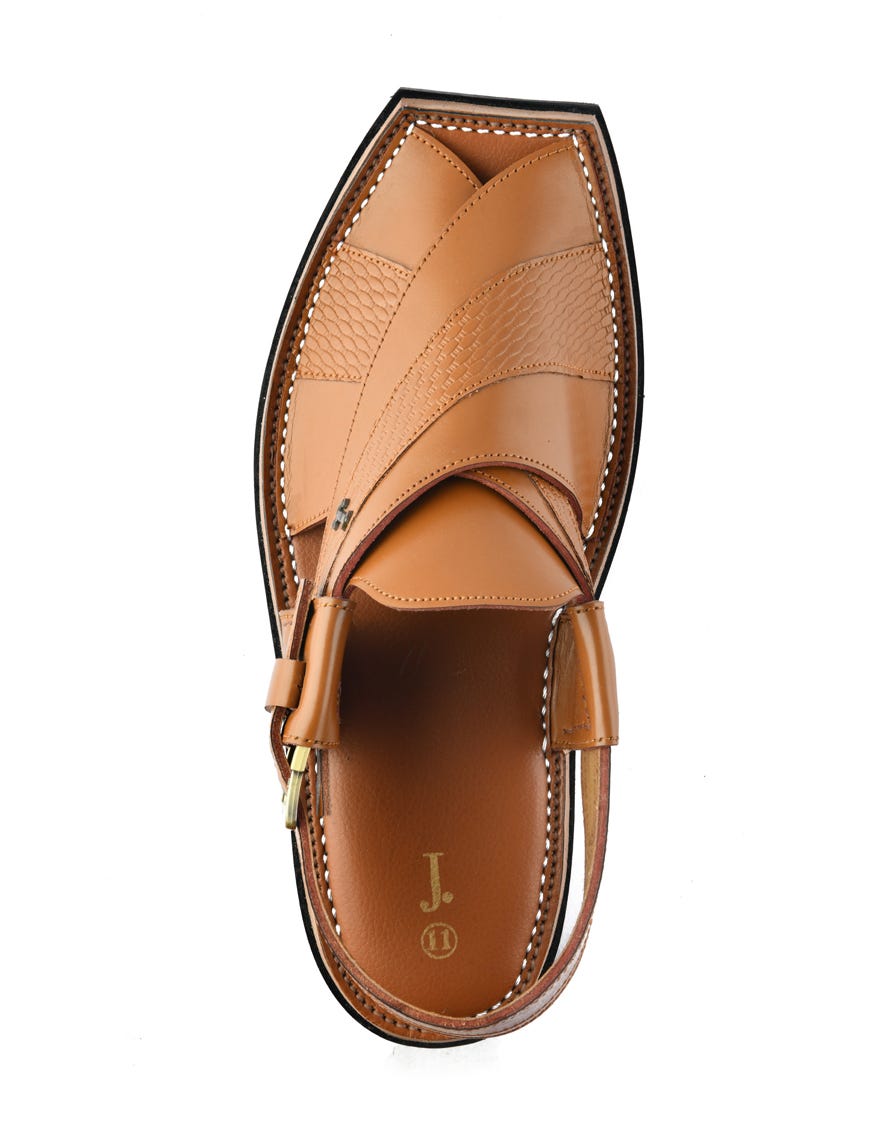 WOOD GRAIN TEXTURED PESHAWARI SANDALS