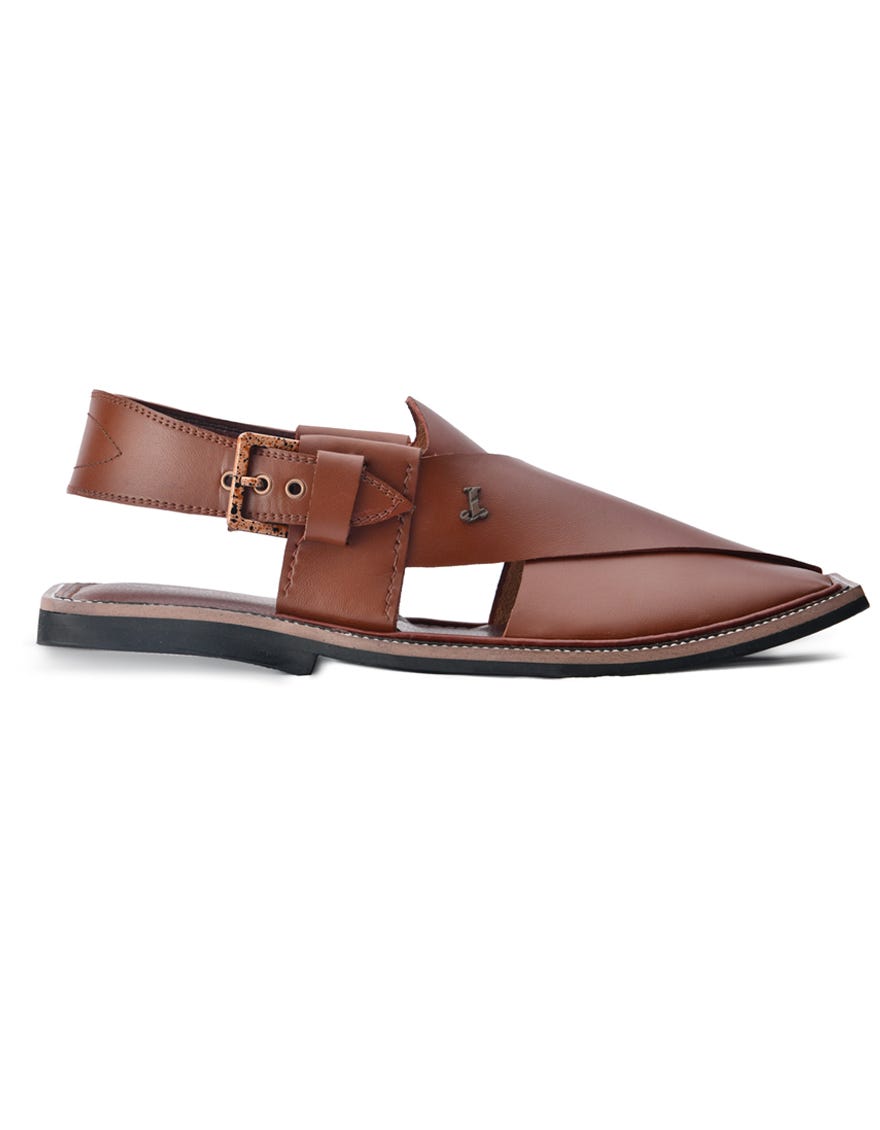 BROWN PLAIN PESHAWARI SANDALS