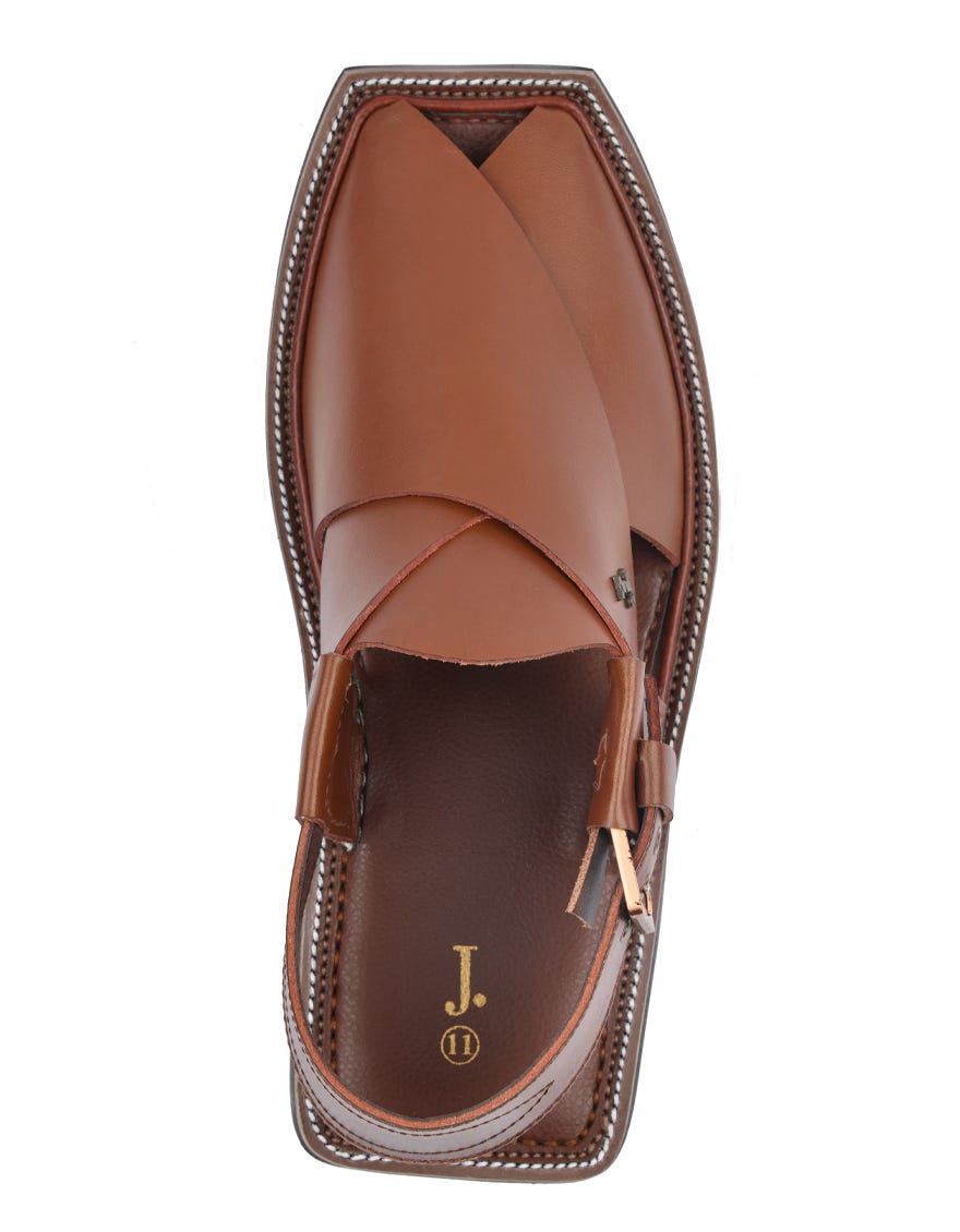BROWN PLAIN PESHAWARI SANDALS
