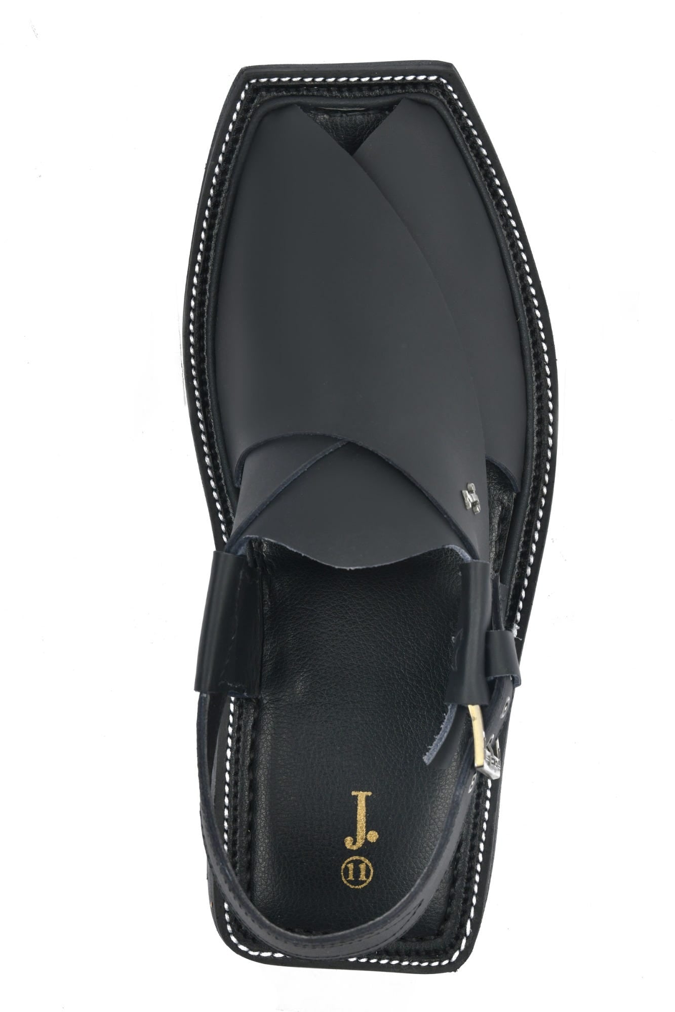 MATT BLACK PLAIN TRENDY PESHAWARI SANDALS