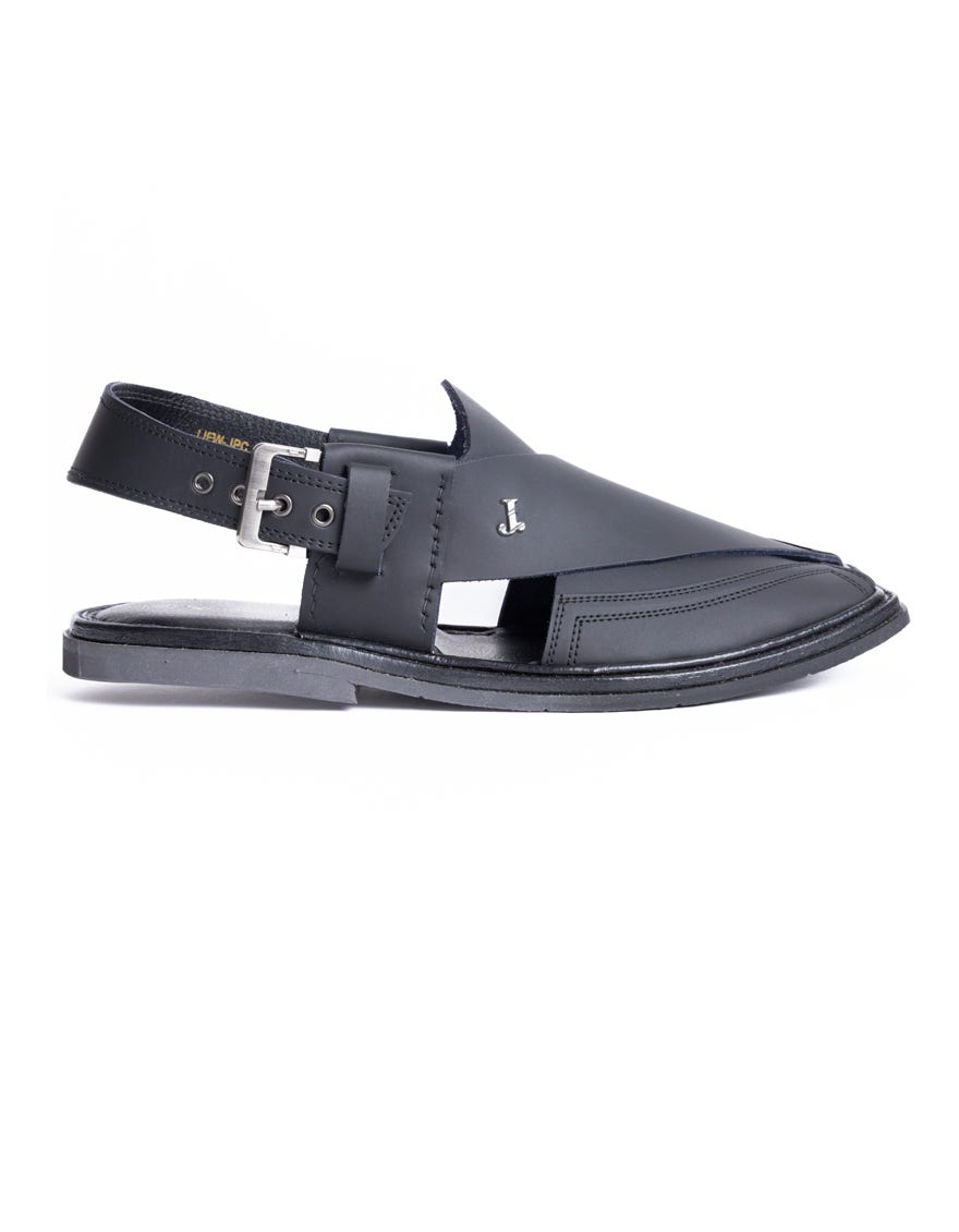 MATT BLACK TRENDY PESHAWARI SANDALS