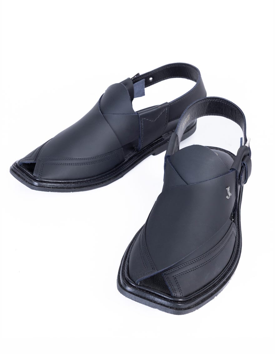 MATT BLACK TRENDY PESHAWARI SANDALS
