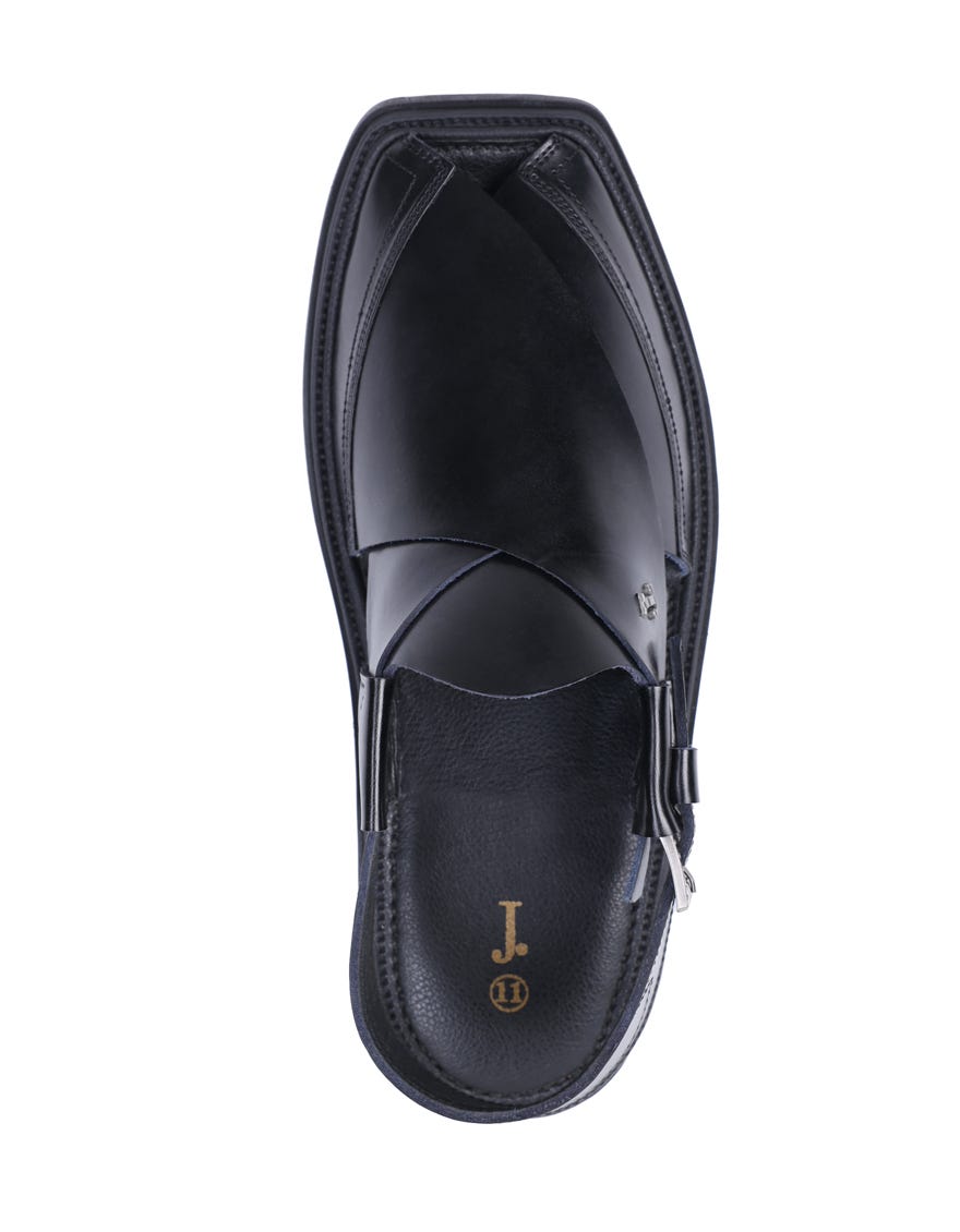 BLACK PLAIN PESHAWARI SANDALS