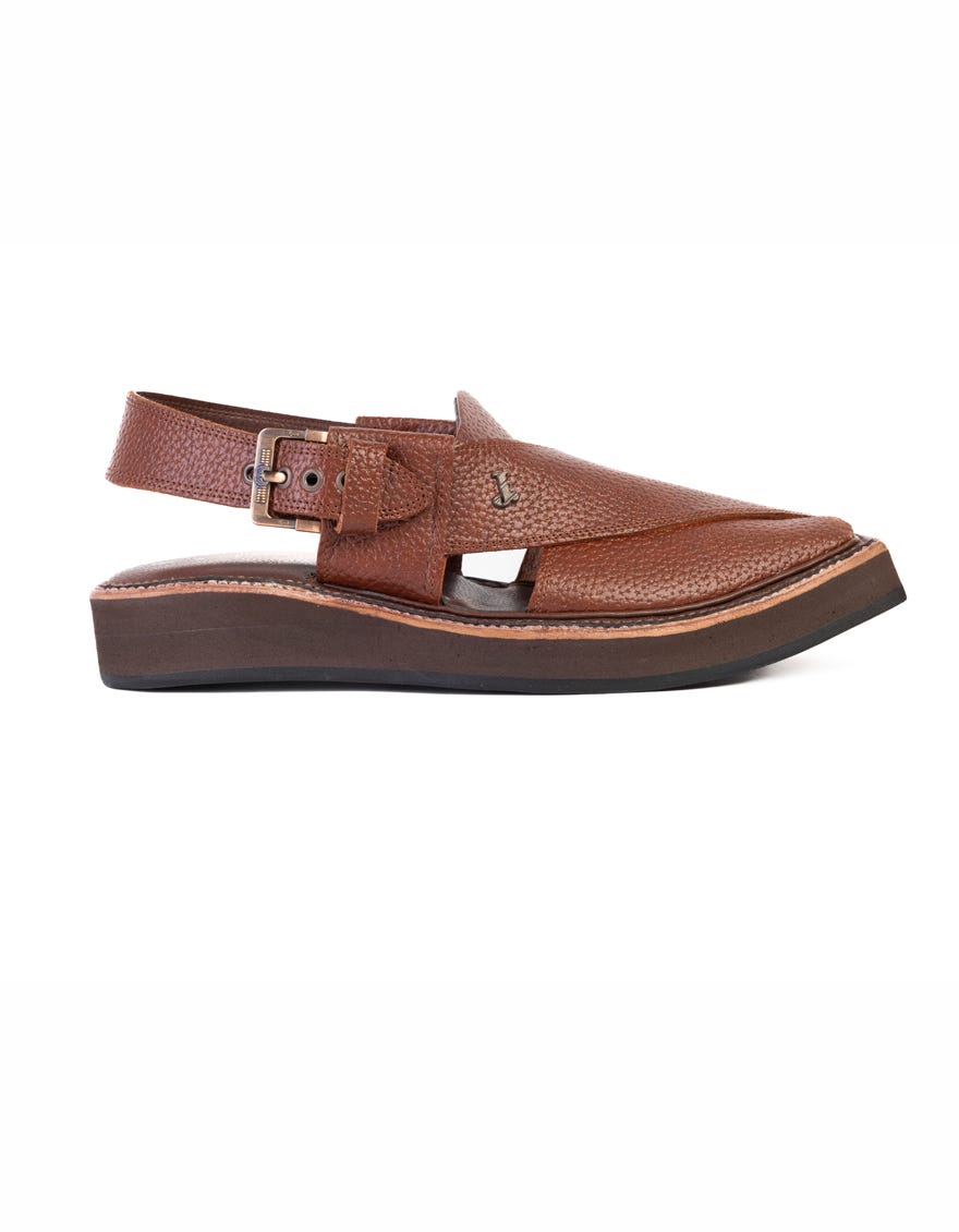 MAROON TEXTURED PESHAWARI SANDALS