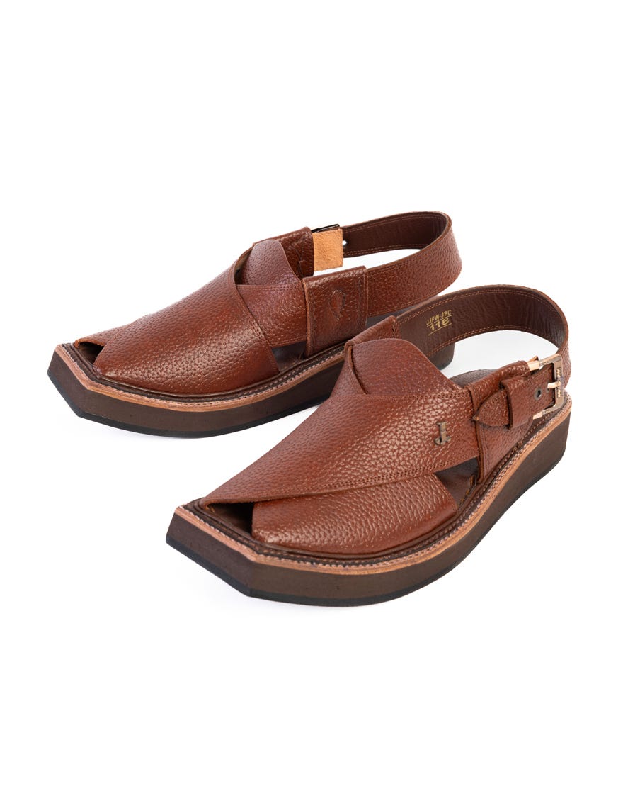 MAROON TEXTURED PESHAWARI SANDALS
