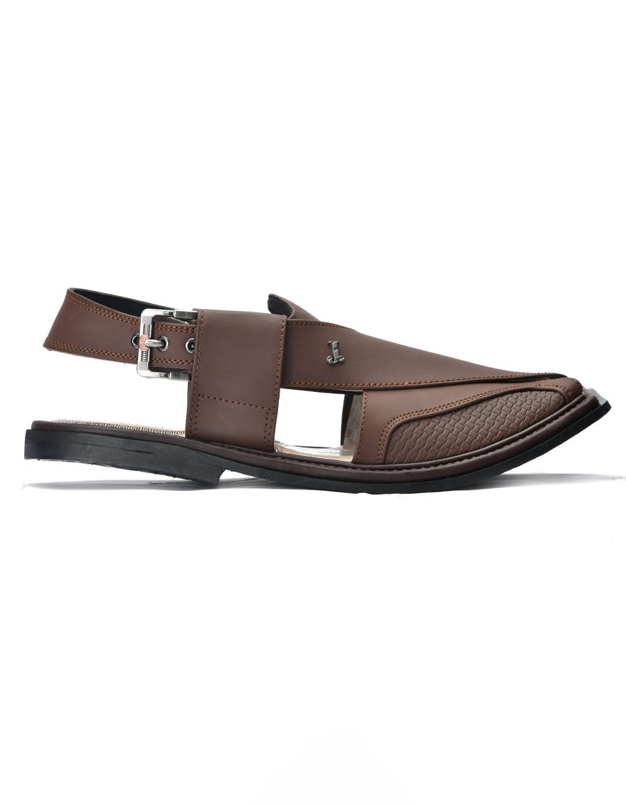 Brown Trendy Peshawari Chappal | Jjfw-Jpc-16010