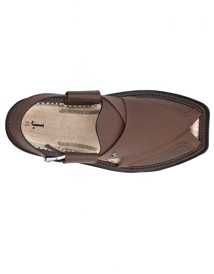Brown Trendy Peshawari Chappal | Jjfw-Jpc-16010