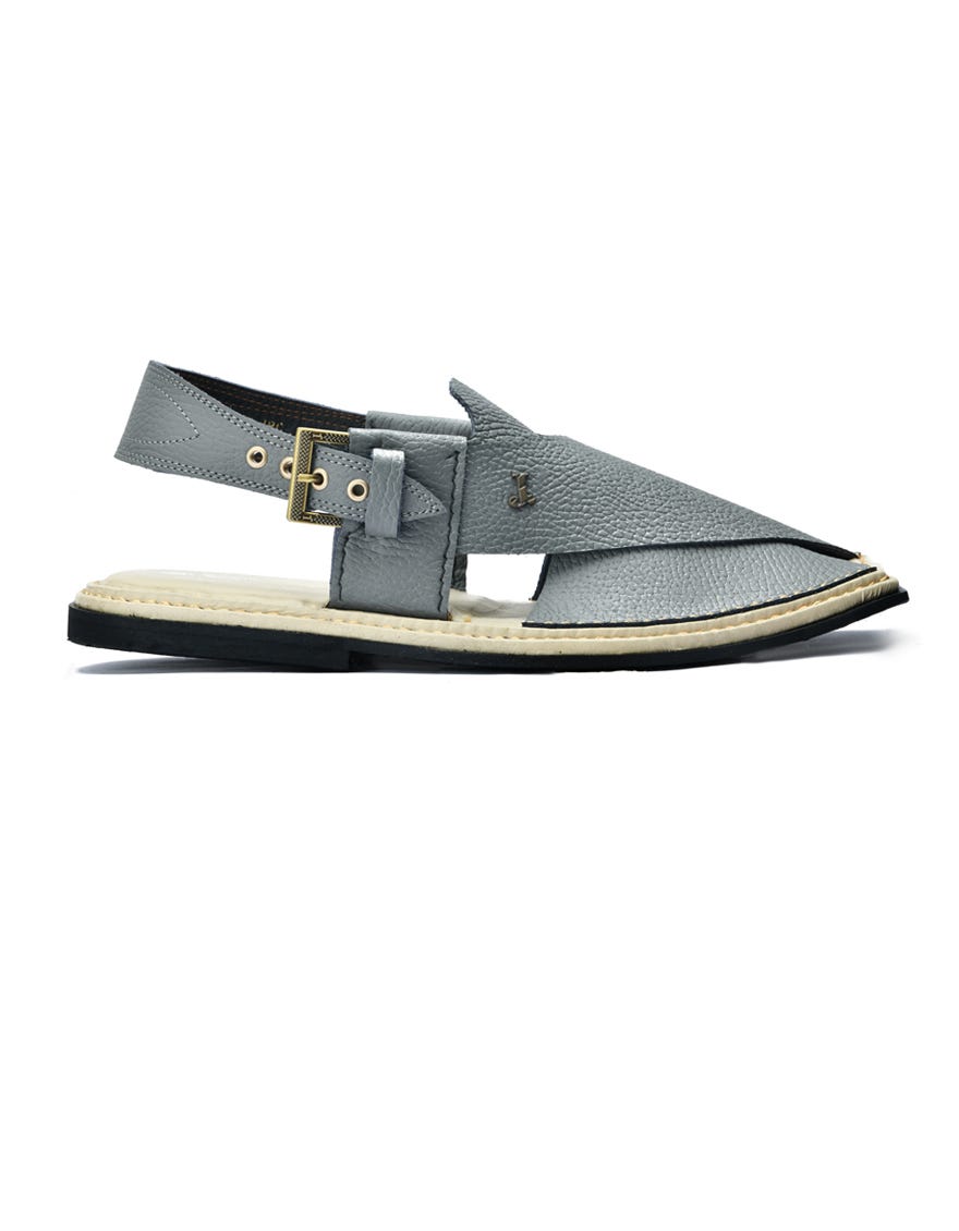 GREY TEXTURED PESHAWARI SANDALS