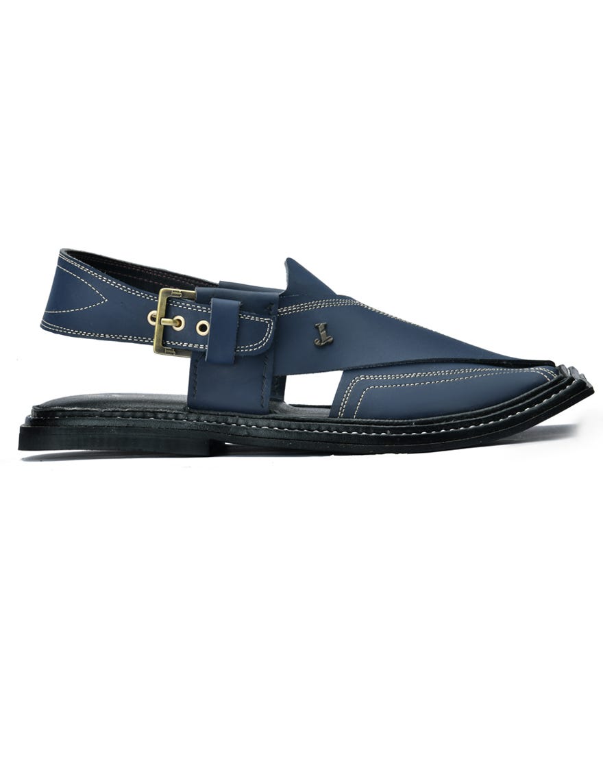 BLUE PLAIN PESHAWARI SANDALS