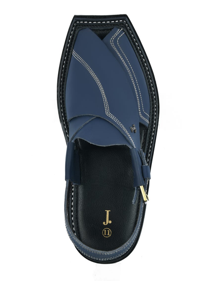 BLUE PLAIN PESHAWARI SANDALS