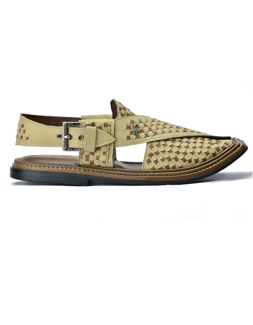 SOAP BROWN TEXTURED PESHAWARI SANDALS