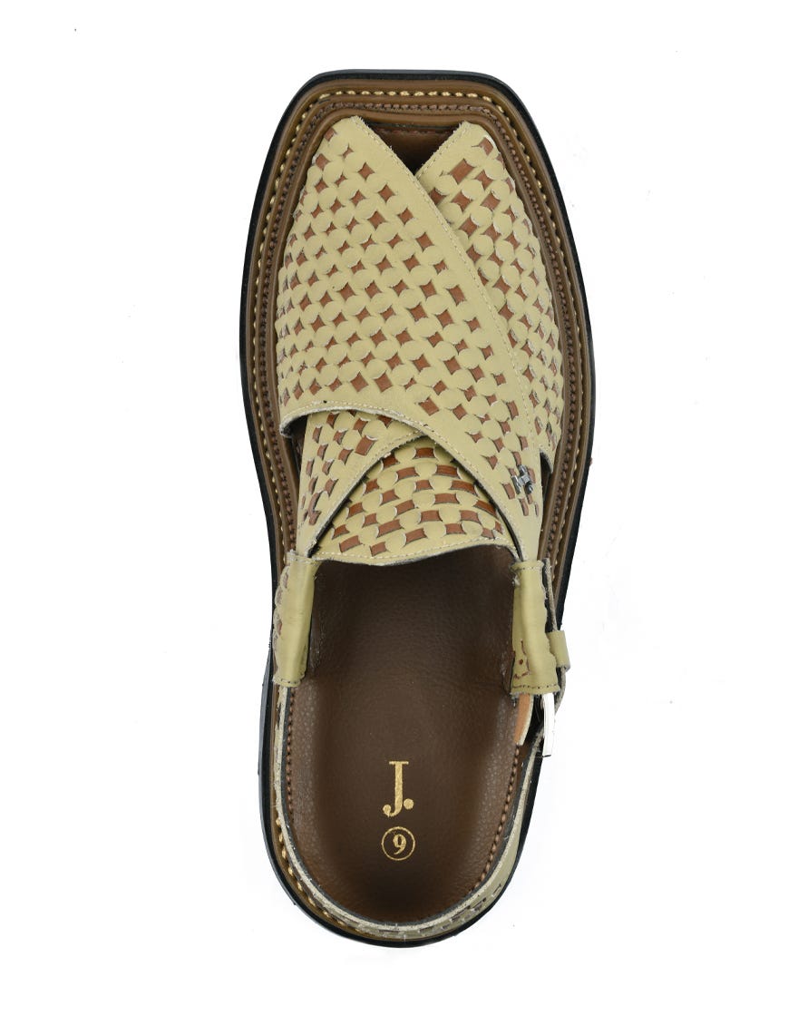 SOAP BROWN TEXTURED PESHAWARI SANDALS