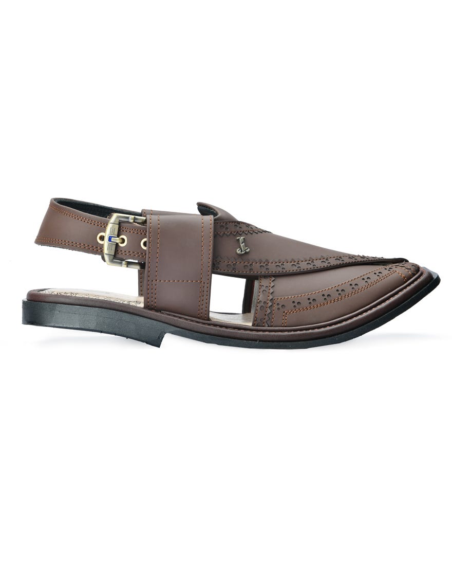 Brown Trendy Peshawari Chappal | Jjfw-Jpc-16019