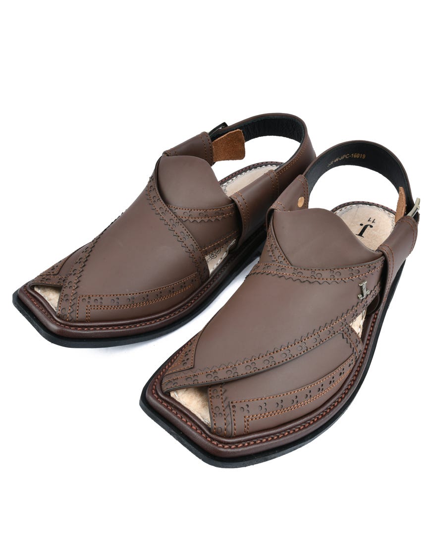 Brown Trendy Peshawari Chappal | Jjfw-Jpc-16019