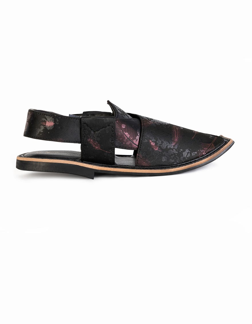 Black Trendy Peshawari Chappal | Jjfw-Jpc-242