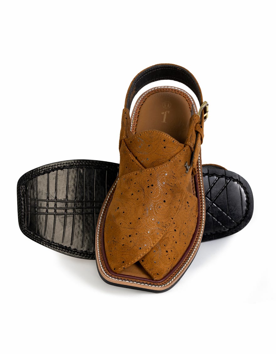 Brown Trendy Peshawari Chappal | Jjfw-Jpc-255