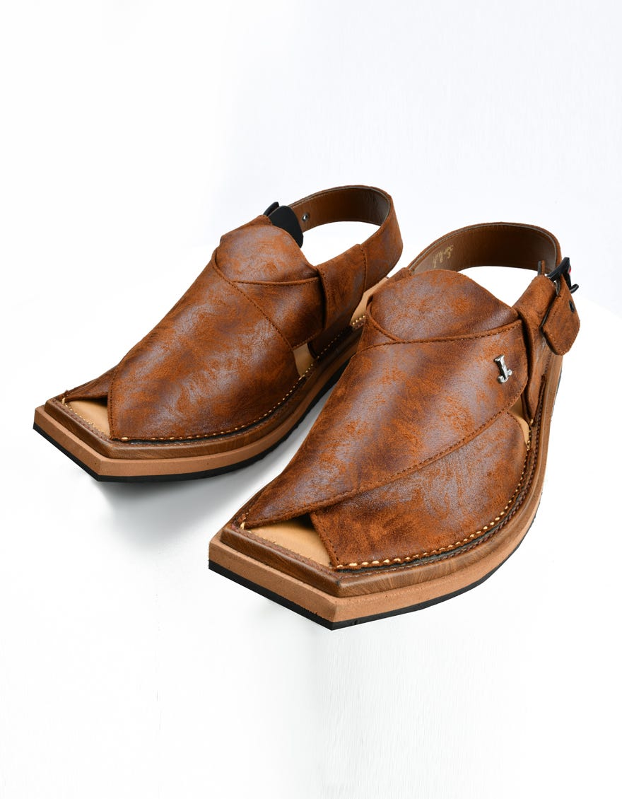 Brown Trendy Peshawari Chappal | Jjfw-Jpc-263-R1