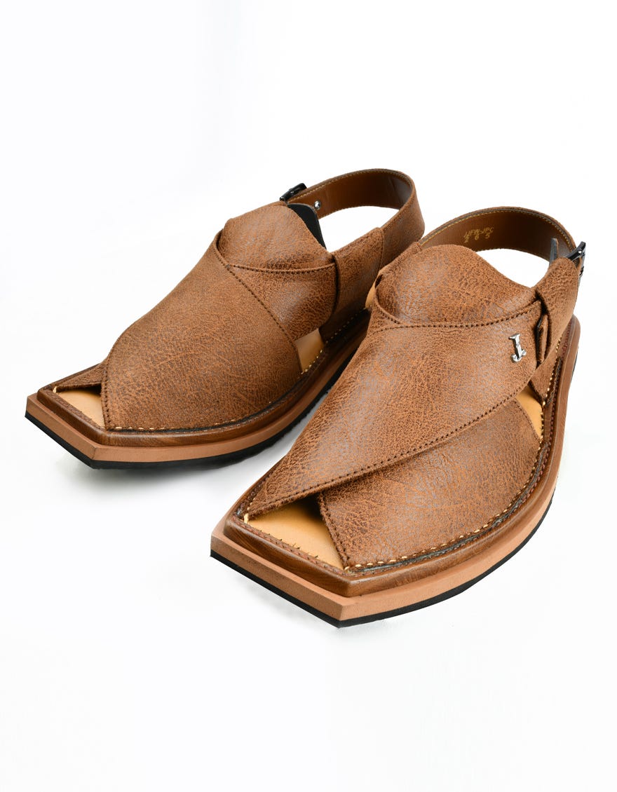 Brown Trendy Peshawari Chappal | Jjfw-Jpc-265-R1
