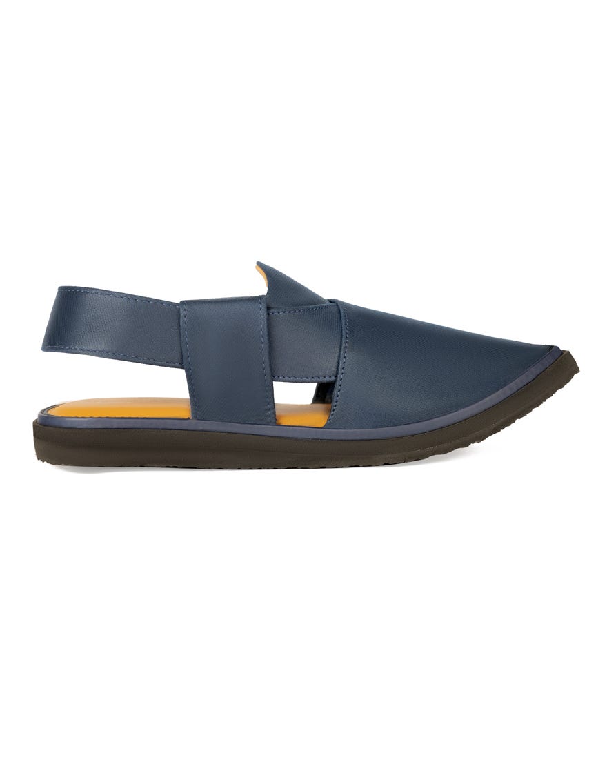 Blue Trendy Peshawari Chappal | Jjfw-Jpc-266-R1