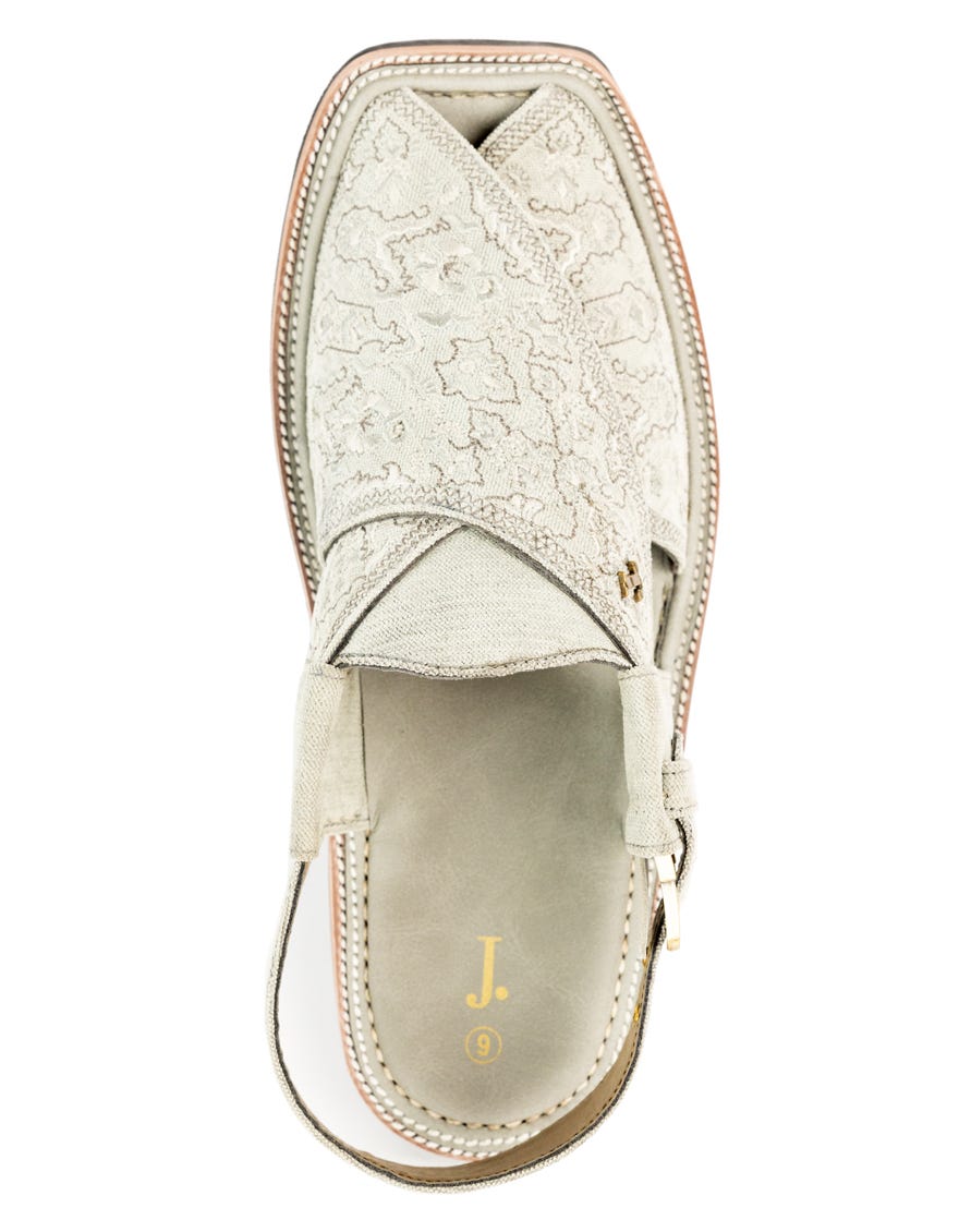 GREY EMBROIDERED PESHAWARI SANDALS